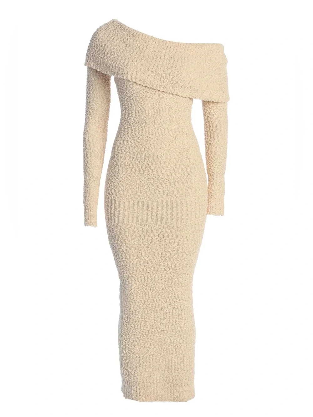 JLUXLABEL Off-Shoulder Cream Maxi Knit Dress - Picture 2 of 14
